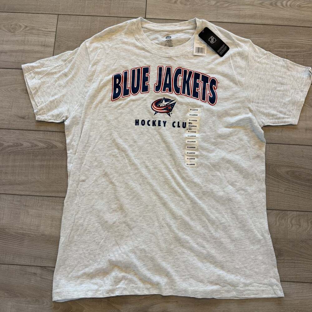 Columbus Blue Jackets T-Shirt Mens XL Oatmeal